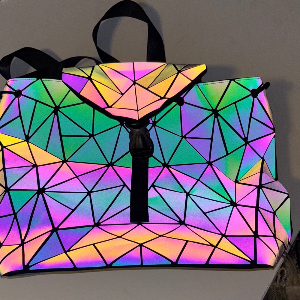 Backpack Geometric Luminous Fesign Adjustable Str… - image 4